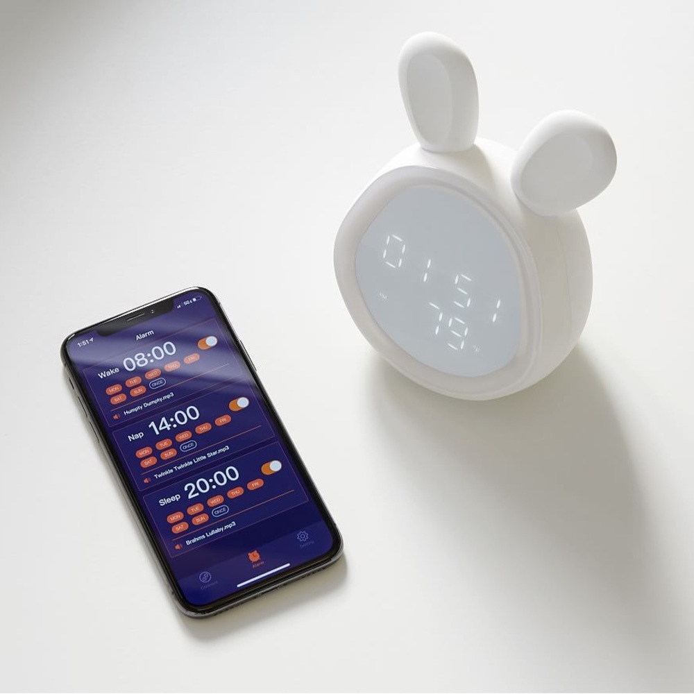 White Bunny LED Alarm Clock USB Rabbit - Picture 4 of 11